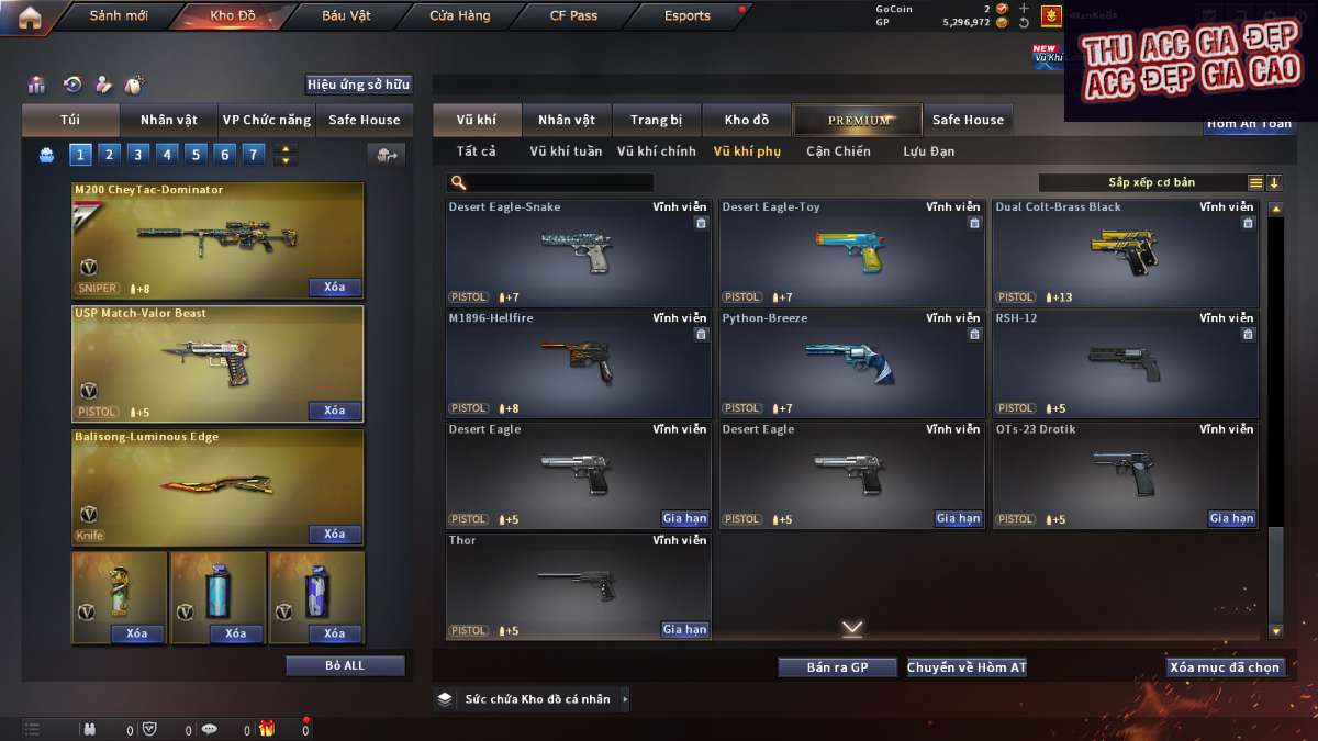 shop acc cf uy tin gia re